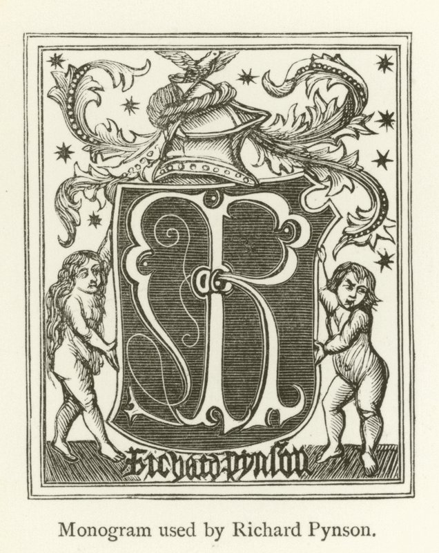 Monogramm verwendet von Richard Pynson von English School