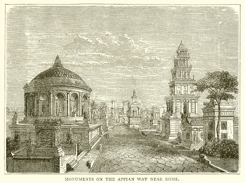 Denkmäler an der Via Appia bei Rom von English School