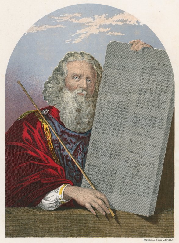Moses mit den Gesetzestafeln von English School