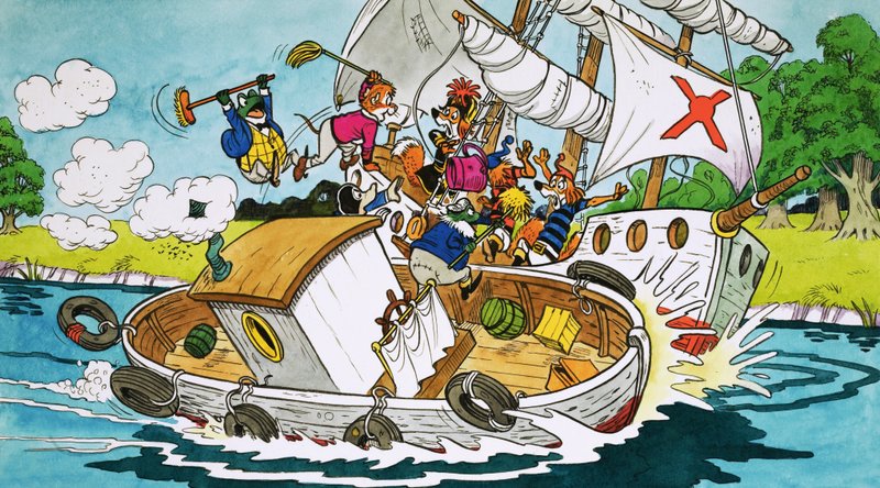 Herr Kröte beim Bootfahren von English School