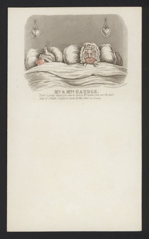 Herr und Frau Caudle (farbiger Stich) von English School