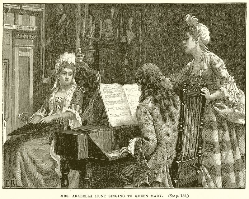 Mrs. Arabella Hunt singt für Königin Mary von English School
