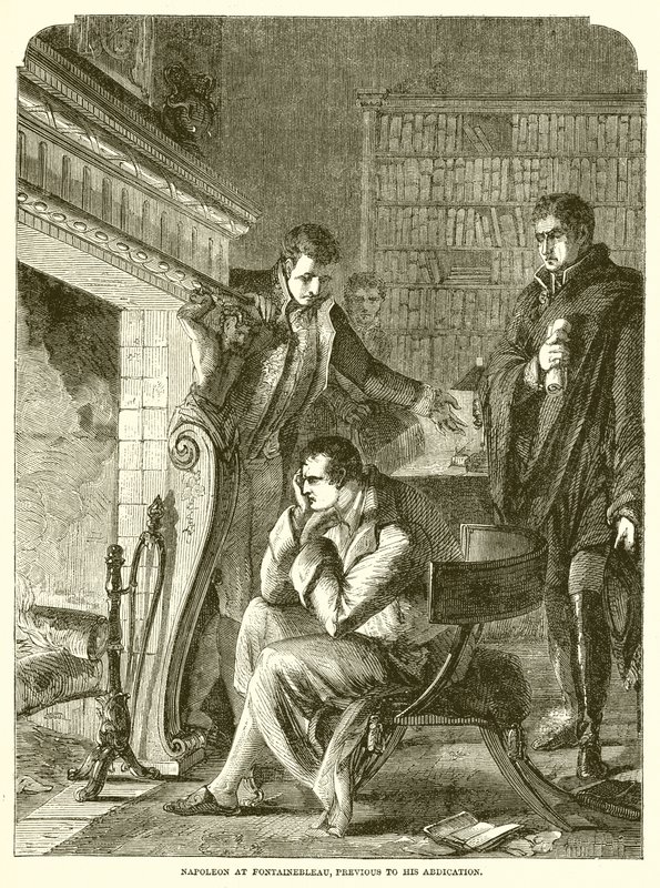 Napoleon in Fontainebleau, vor seiner Abdankung von English School