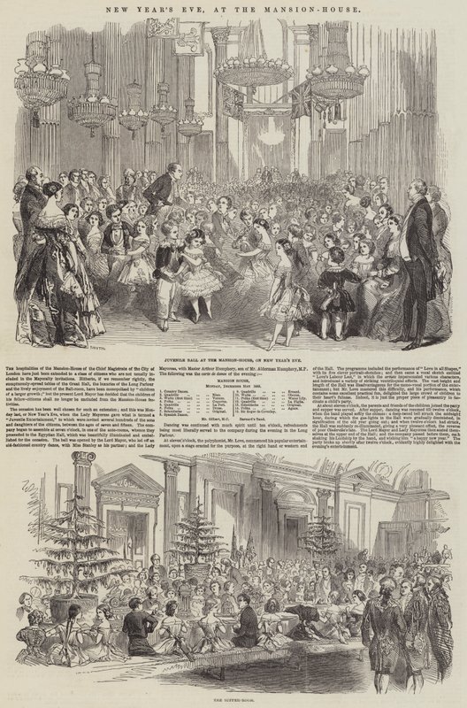 Silvester im Mansion-House (Stich) von English School