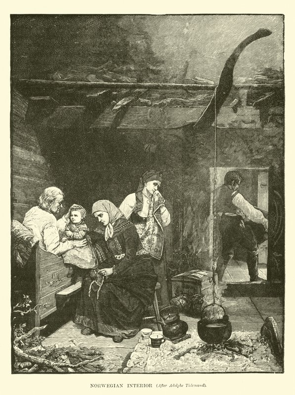 Norwegisches Interieur von English School