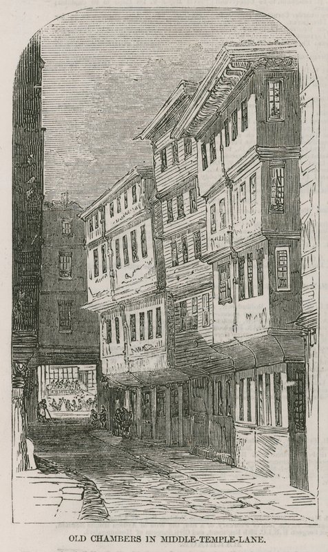 Alte Kammern in der Middle Temple Lane von English School