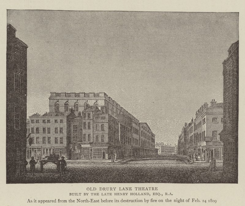 Altes Drury Lane Theater (Stich) von English School