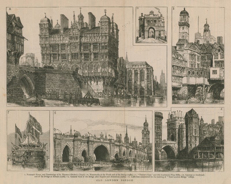 Alte London Bridge von English School