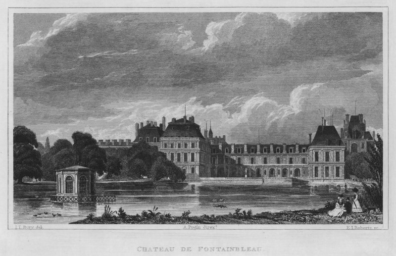 Paris, Chateu De Fontainbleau (Gravur) von English School