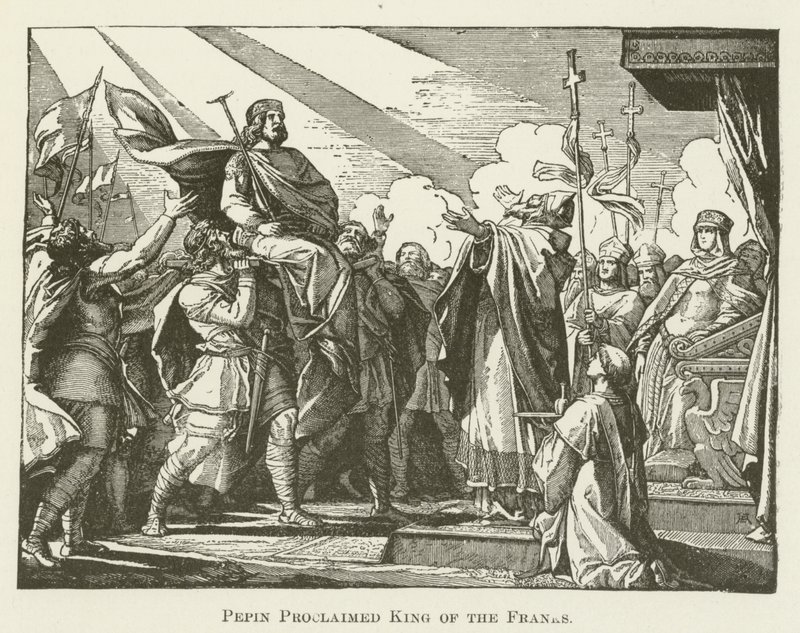 Pippin zum König der Franken ausgerufen von English School