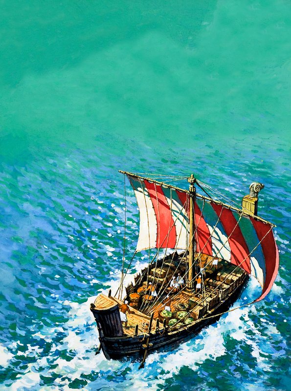 Phönizisches Segelschiff von English School