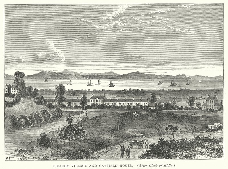 Picardy Village und Gayfield House (Stich) von English School