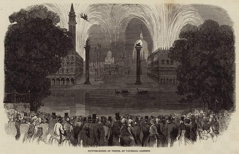 Bildmodell von Venedig in den Vauxhall Gardens (Stich) von English School
