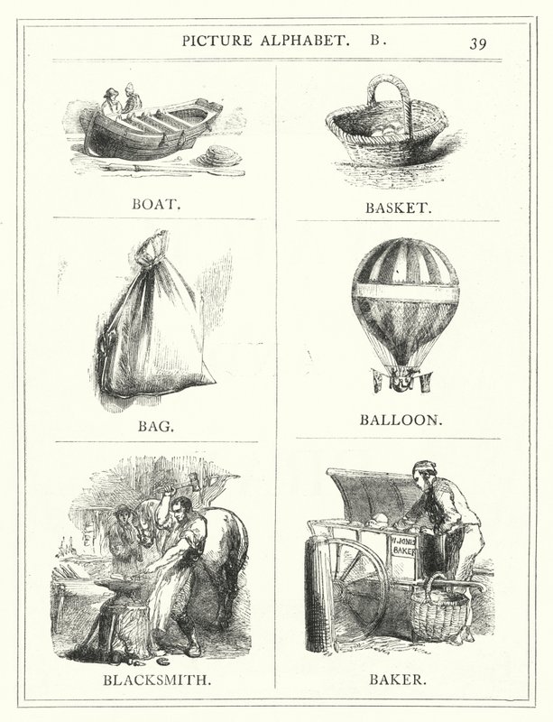 Bilderalphabet, B (Gravur) von English School