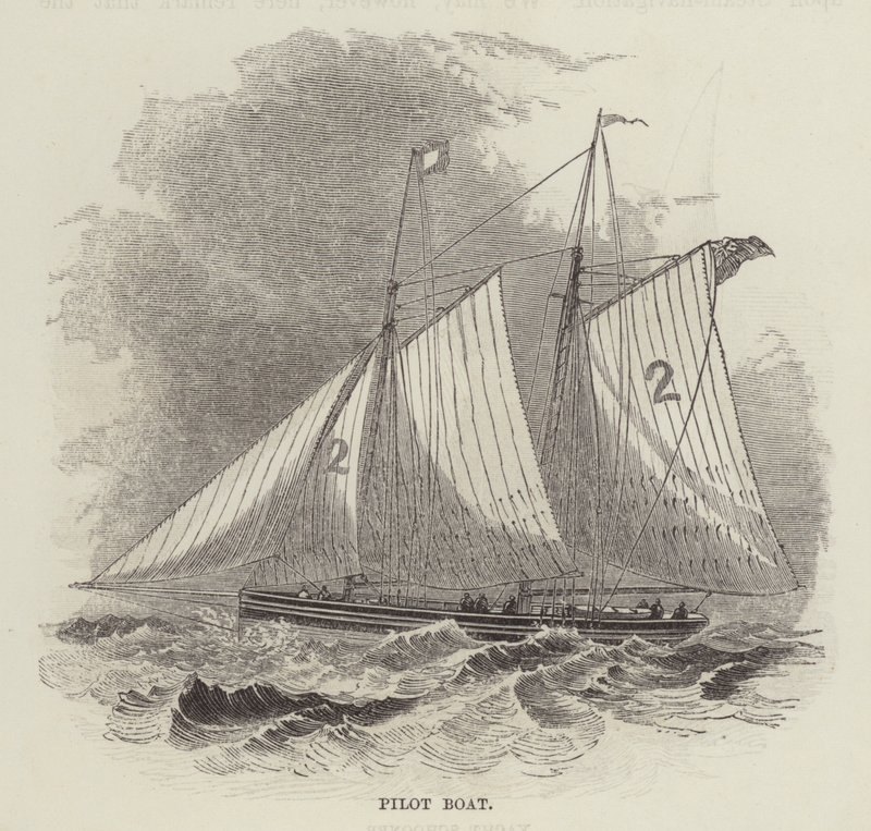 Lotsenboot (Gravur) von English School