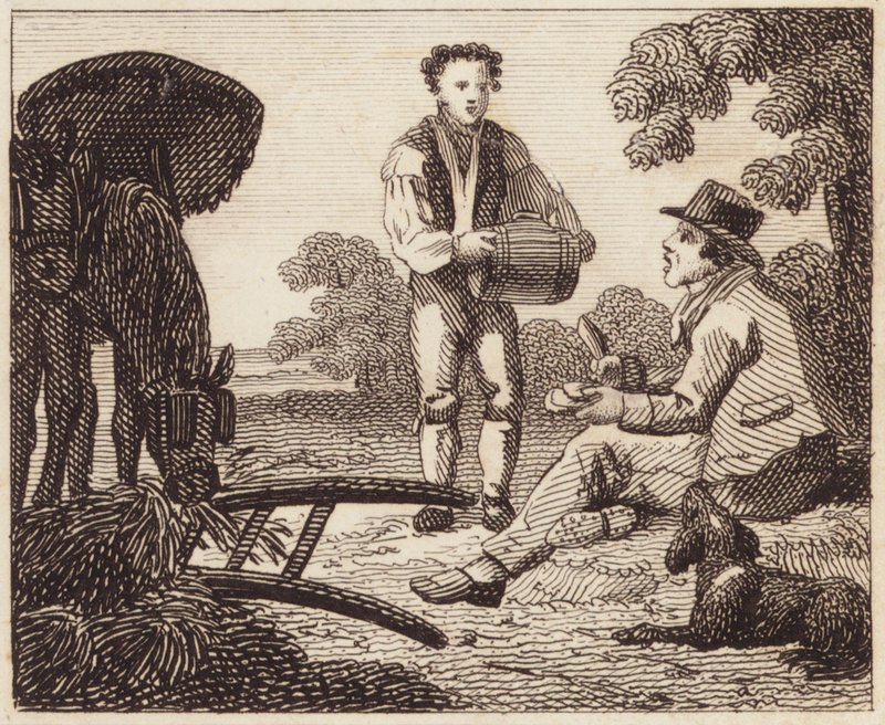 Brotzeit des Pflügers (Gravur) von English School