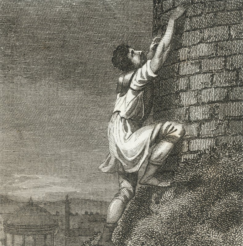 Pontius Comminius klettert zur Zitadelle (Gravur) von English School