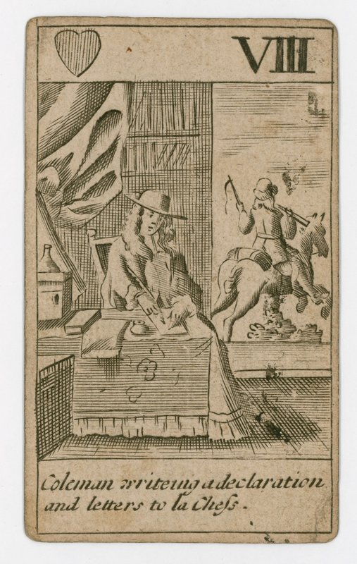 Popish Plot Spielkarte von English School