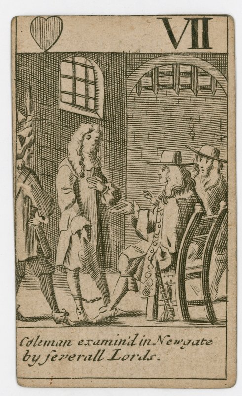 Popish Plot Spielkarte von English School