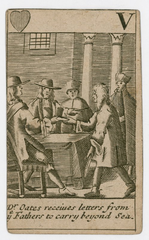 Popish Plot Spielkarte von English School