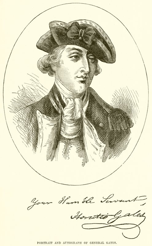 Porträt und Autogramm von General Gates von English School