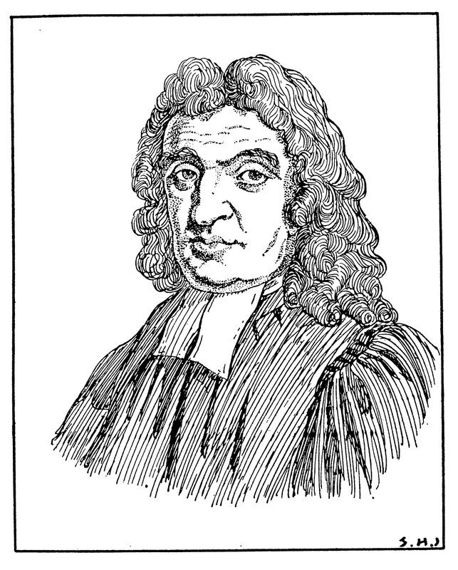 Porträt von John Flamstead von English School