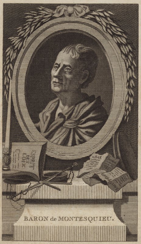 Porträt von Montesquieu von English School