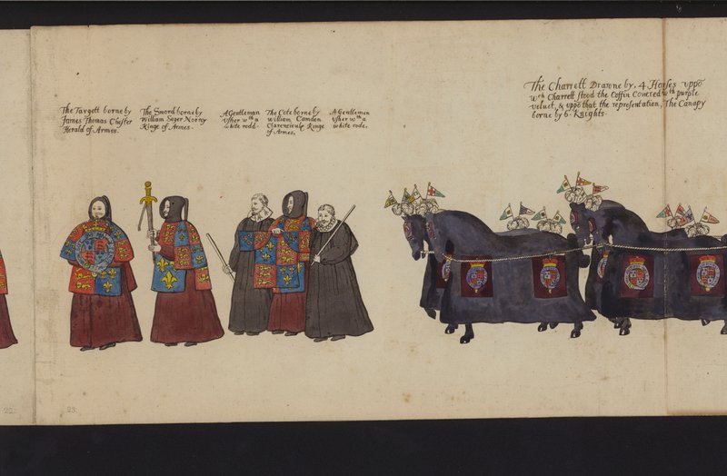 Begräbnisprozession von Königin Elisabeth I. von English School
