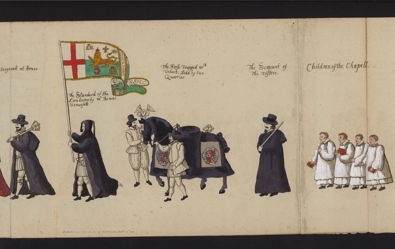 Begräbnisprozession von Königin Elisabeth I. von English School