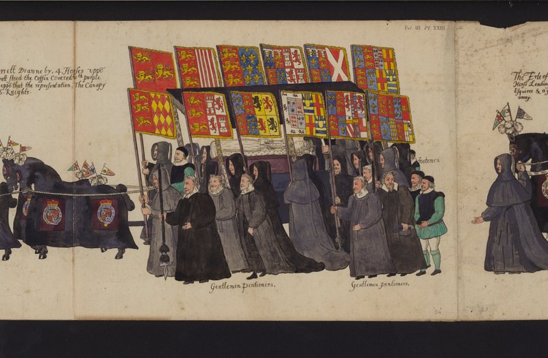 Begräbnisprozession von Königin Elisabeth I. von English School