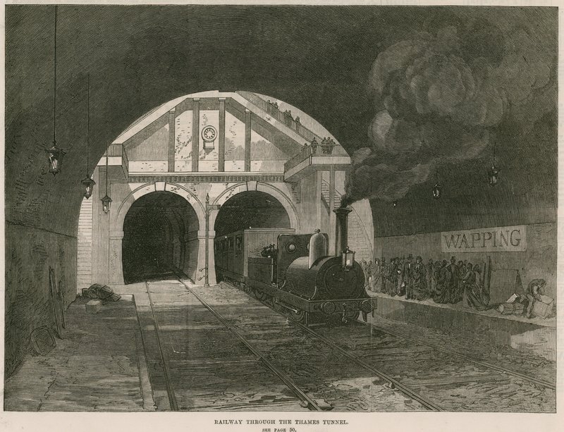Eisenbahn durch den Thames-Tunnel von English School