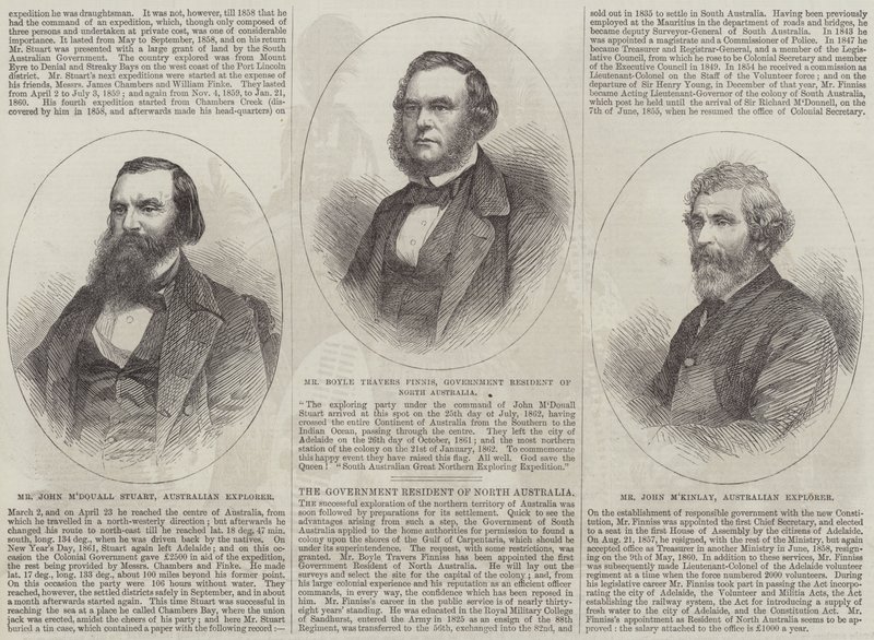 Kürzliche australische Entdecker (Gravur) von English School