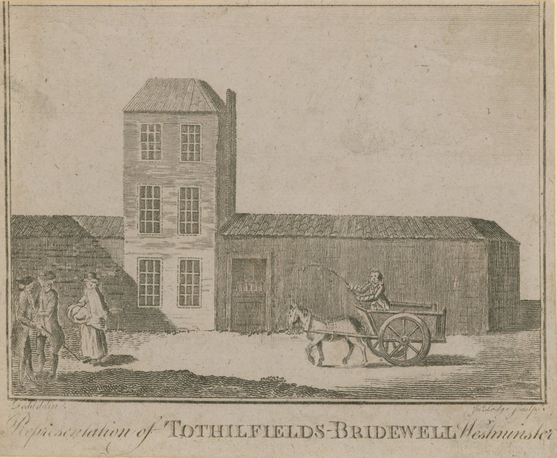 Darstellung des Tothill Fields Bridewell von English School