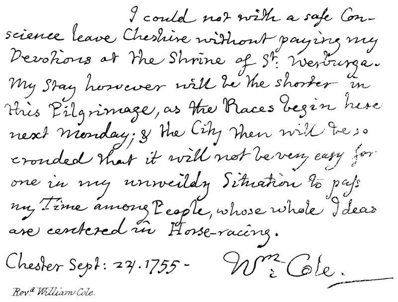 Revd William Cole von English School
