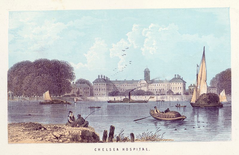 Fluss Themse: Chelsea Hospital von English School