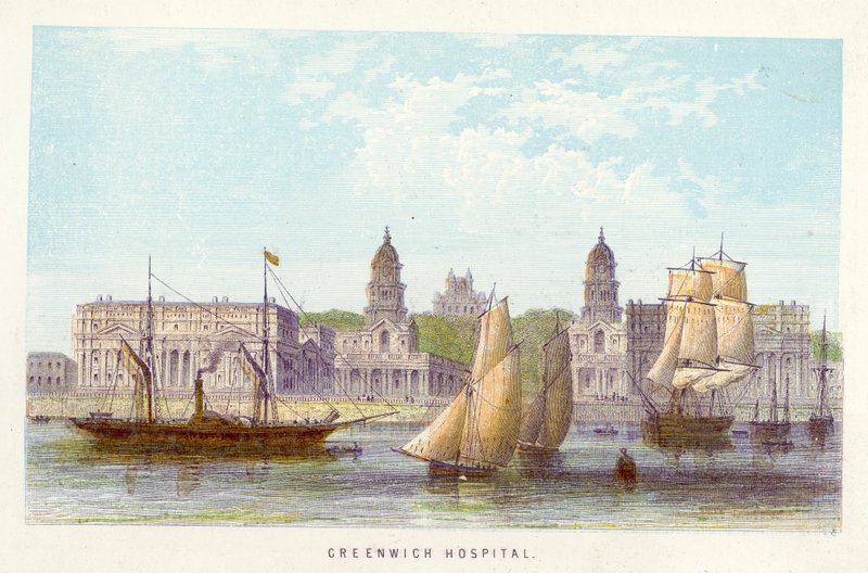 Fluss Themse: Greenwich Hospital von English School