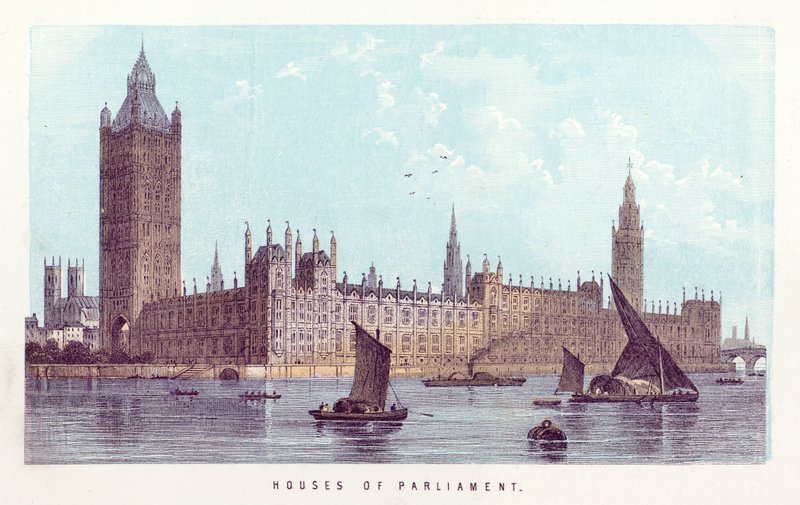 Themse: Houses of Parliament von English School