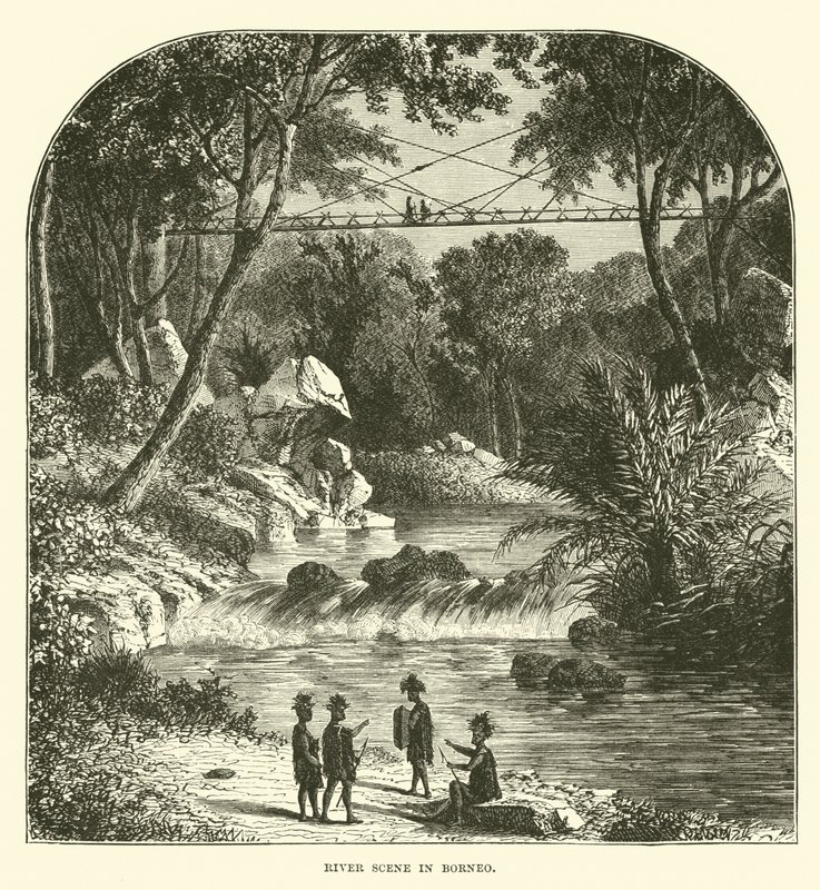 Flusslandschaft in Borneo von English School