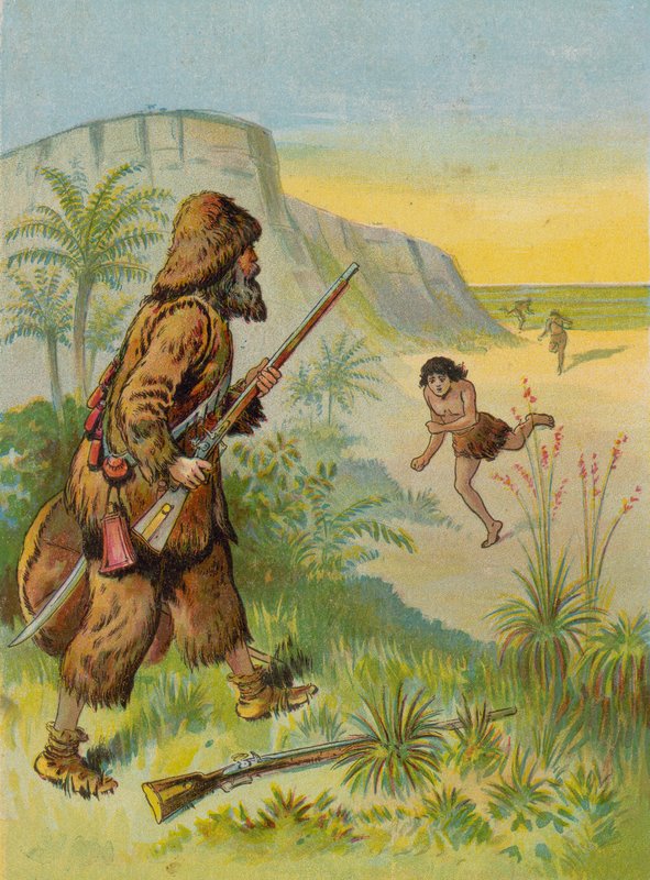 Robinson Crusoe rettet Freitags Leben von English School