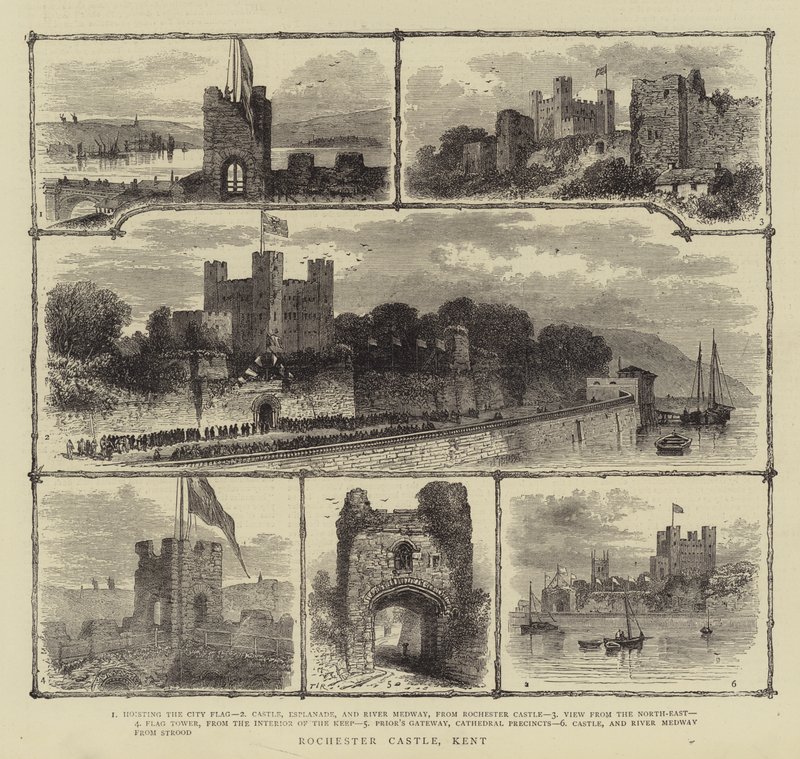 Rochester Castle, Kent (Stich) von English School