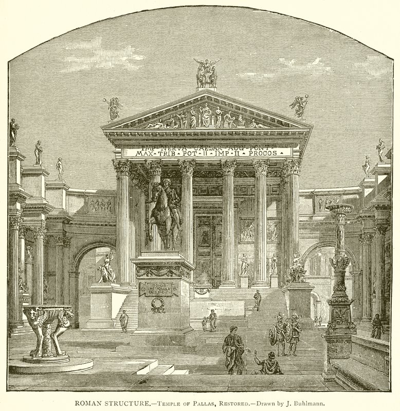 Römische Struktur.—Tempel der Pallas, restauriert von English School