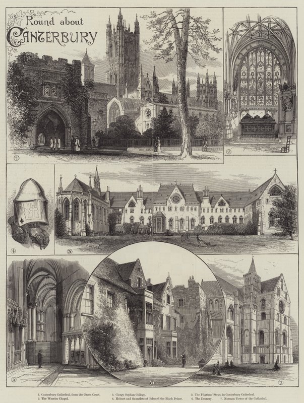 Rund um Canterbury (Gravur) von English School