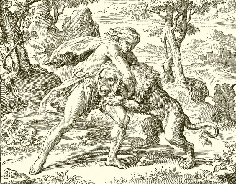Samson und der Löwe von English School