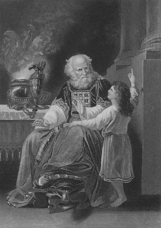 Samuel vor Eli (Gravur) von English School