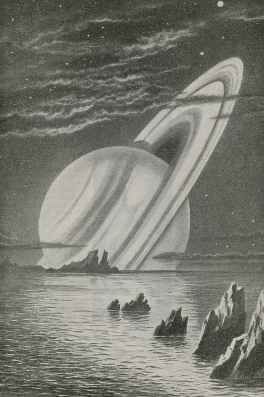 Saturn wie eine untergehende Sonne von English School