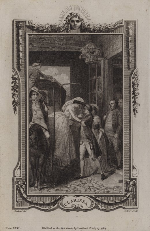 Szene aus Clarissa, von Samuel Richardson von English School