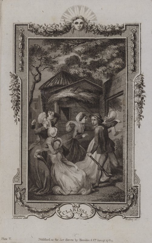 Szene aus Clarissa, von Samuel Richardson von English School