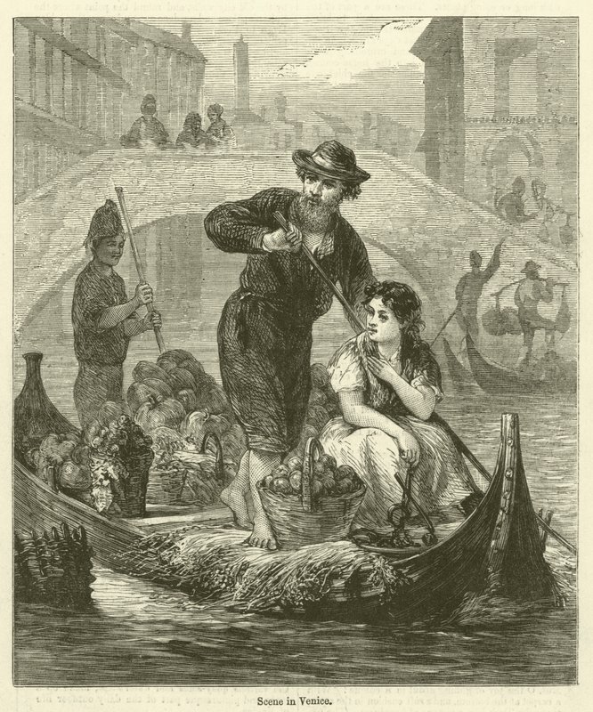 Szene in Venedig (Gravur) von English School