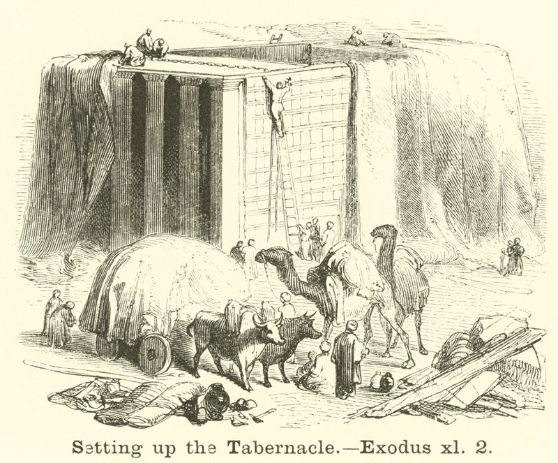 Aufstellen des Tabernakels, Exodus, xl, 2 von English School
