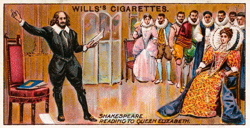 Shakespeare liest Königin Elizabeth vor von English School